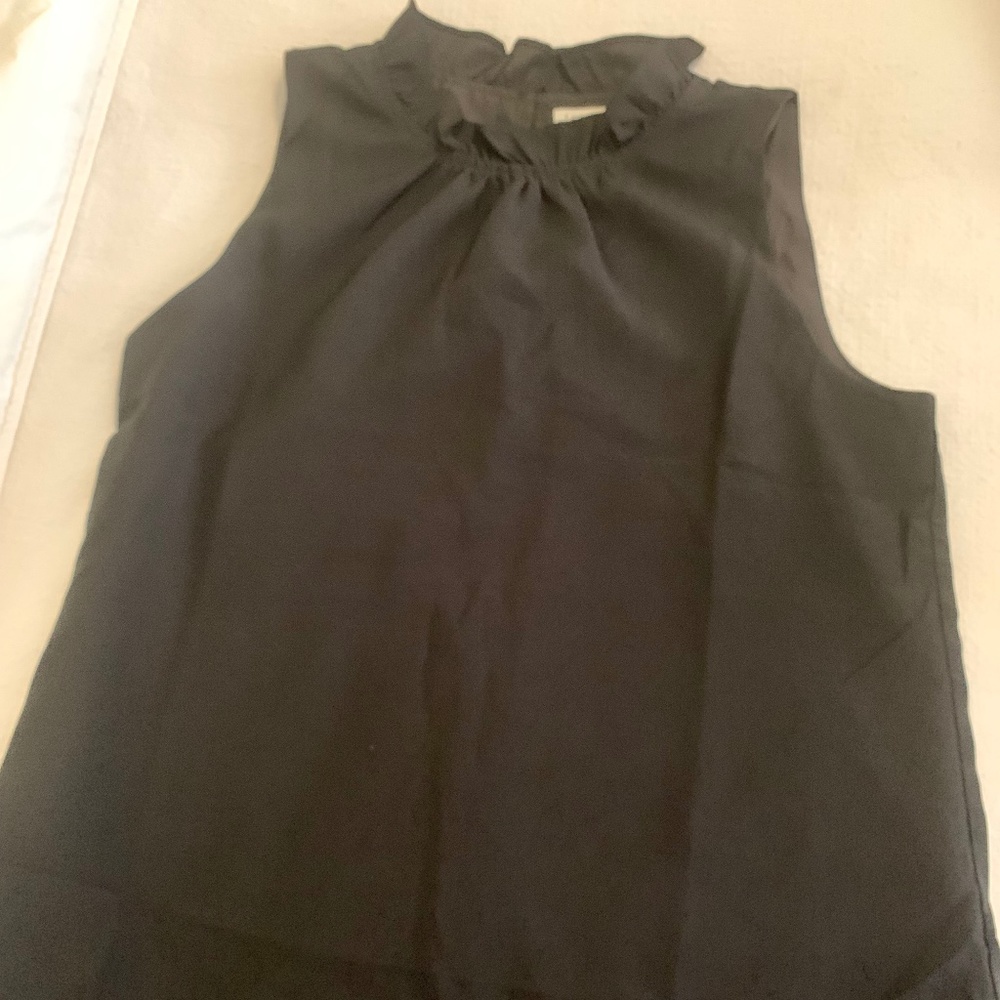 J Crew ruffle neck sleeveless blouse